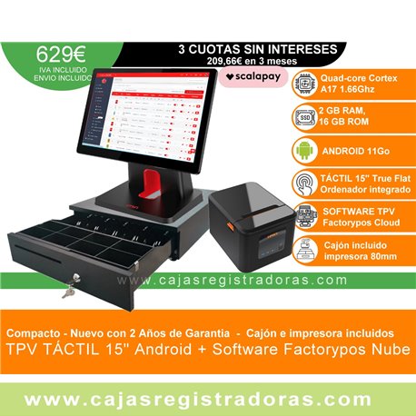 Pack TPV Imin D3 15,6" Android + Software Factorypos Cloud