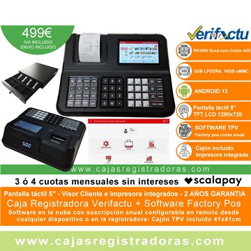 Caja Registradora Verifactu Sam4s ZETA A-50 con Cajón y Software en la nube