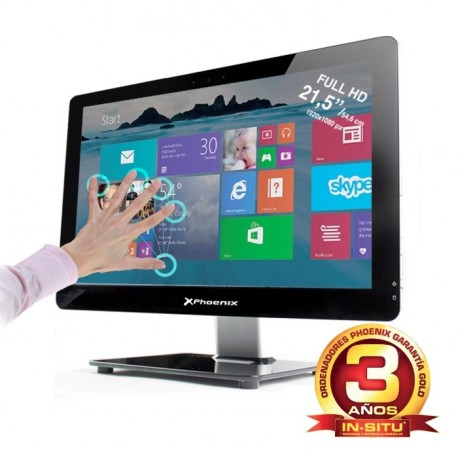 ORDENADOR PHOENIX ALL IN ONE CONSTELLATION TACTIL INTEL PENTIUM DUAL CORE 4GB DDR3 500 GB LED 21.5" RW WIFI WEBCAM