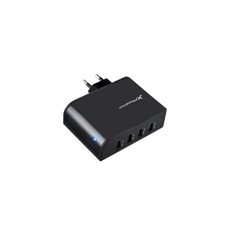 CARGADOR ADAPTADOR USB UNIVERSAL DE PARED PHOENIX PHMULTIUSBCHARGER 4 X USB NEGRO 5.1V 2.1A