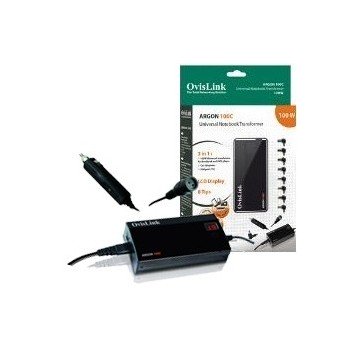 ADAPTADOR DE CORRIENTE UNIVERSAL 100W CON CARGADOR MECHERO / COCHE OVISLINK