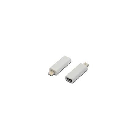 ADAPTADOR USB B HEMBRA A APPLE IPHONE 5 / 5S / 6 DE 8 PINES ( LIGHTNING ) BLANCO