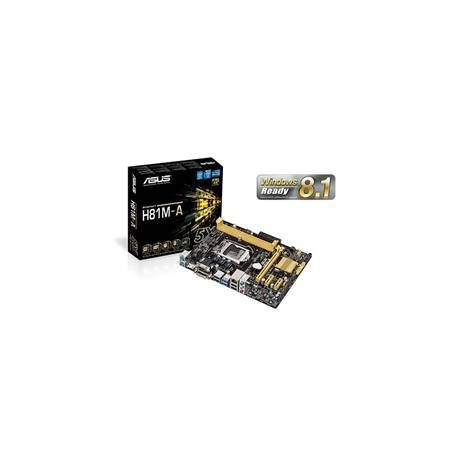 PLACA BASE ASUS INTEL H81M-A SOCKET 1150 DDR3x2 1600MHz 16GB DVI-D mATX