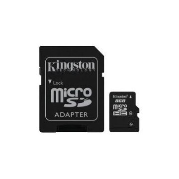 TARJETA MEMORIA MICRO SECURE DIGITAL SD HC 8GB KINGSTON + ADAPTADOR SD