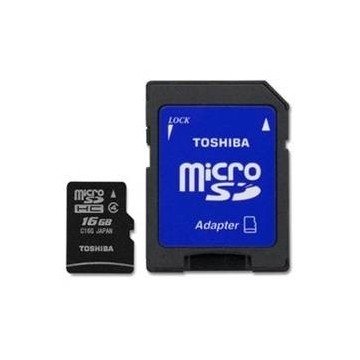 TARJETA MEMORIA MICRO SECURE DIGITAL SDHC 16GB CLASE 4 TOSHIBA CON ADAPTADOR