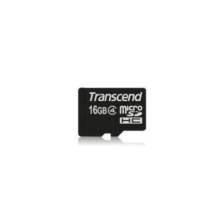 TARJETA MEMORIA MICRO SECURE DIGITAL 16GB SD HC4 TRANSCEND + ADAPTADOR SD