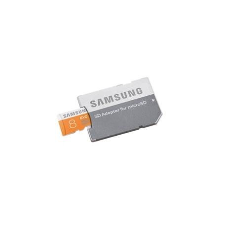 TARJETA MEMORIA MICRO SECURE DIGITAL SAMSUNG MB-MP08D/ EVO/ 8GB/ CLASE 10/ ADAPTADOR
