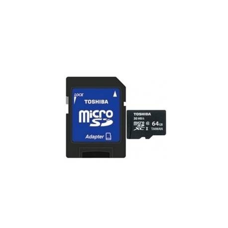 TARJETA MEMORIA MICRO SECURE DIGITAL SD 64GB UHS-1 CLASE 10 TOSHIBA CON ADAPTADOR