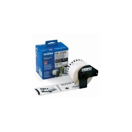 CINTA CONTINUA BROTHER BLANCA DK22205 63MM QL-500A QL-500BW QL-560 QL-570 QL-580N QL-1050