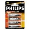 BLISTER PHILIPS CUATRO PILAS AA ALCALINAS LR6 POWERILIFE 1.5V