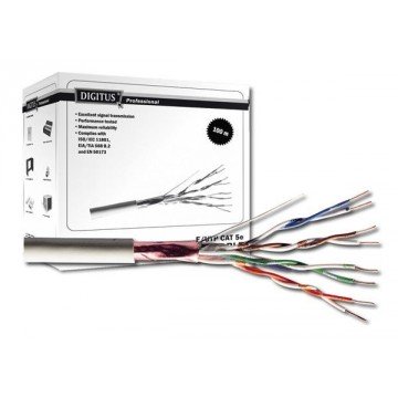 CABLE FTP CAT 5E FLEXIBLE BOBINA APANTALLADA 100M GRIS
