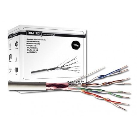 CABLE FTP CAT 5E FLEXIBLE BOBINA APANTALLADA 100M GRIS
