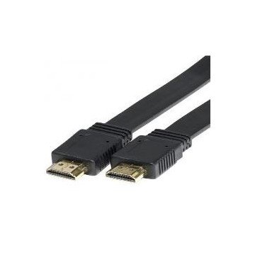 CABLE HDMI 1.3 PLANO MACHO MACHO CONEXION ORO 1.8M NEGRO