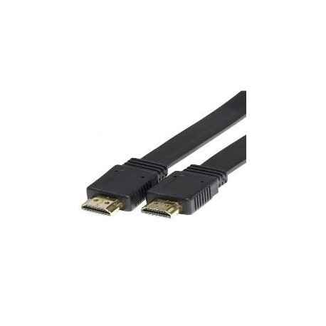 CABLE HDMI 1.3 PLANO MACHO MACHO CONEXION ORO 1.8M NEGRO