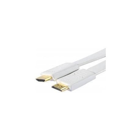 CABLE HDMI 1.3 PLANO MACHO MACHO CONEXION ORO 3M BLANCO