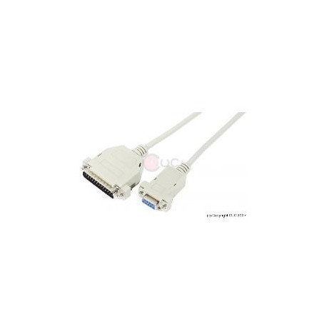 CABLE SERIE DB25M/DB9H NULL MODEM 1.8M