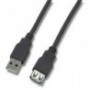 CABLE USB 2.0 A MACHO A HEMBRA 1M NEGRO
