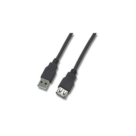CABLE USB 2.0 A MACHO A HEMBRA 1M NEGRO