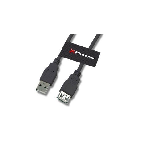 CABLE PHOENIX USB 2.0 A MACHO A HEMBRA 1.8M NEGRO