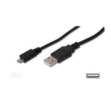 CABLE USB A MICRO USB 5 PINES B 1.8M NEGRO