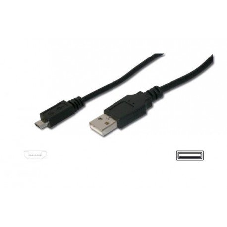 CABLE USB A MICRO USB 5 PINES B 1.8M NEGRO