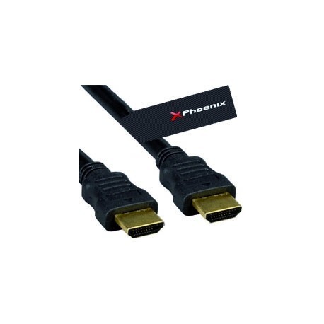 CABLE HDMI PHOENIX 1.3 MACHO MACHO CONEXION ORO 3M NEGRO
