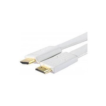 CABLE HDMI 1.3 PLANO MACHO MACHO CONEXION ORO 5M BLANCO