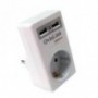 PROTECTOR DE CORIENTE DE PARED 16A 1 TOMA SCHUCKO Y 2 USB OVISLINK