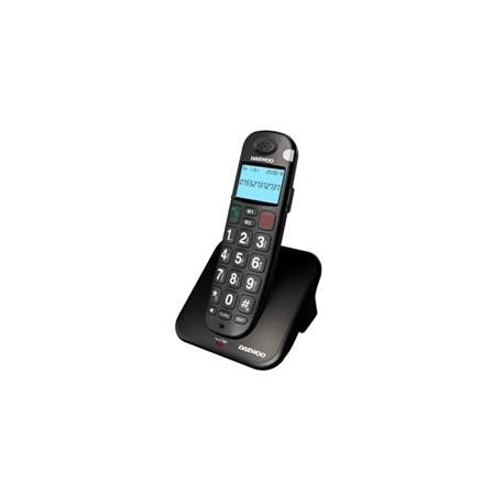 TELEFONO INALAMBRICO DECT DAEWOO DTD-7100B / MANOS LIBRES / PANTALLA LCD /  TECLAS GRANDES / NEGRO - Caja Registradora 