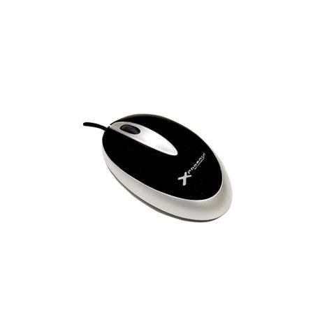 MOUSE RATON OPTICO PHOENIX CABLE USB 800DPI 3 BOTONES CON SCROLL NEGRO Y PLATA