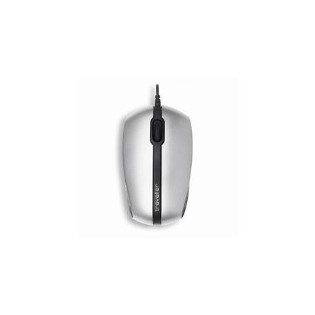 MOUSE CHERRY LASER TRAVELLER USB 1200DPI NEGRO / PLATA