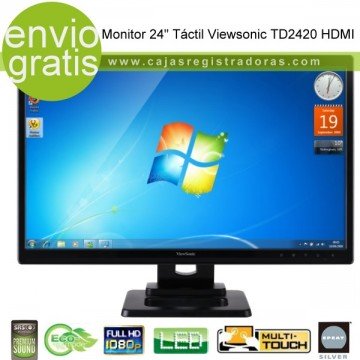 Monitor Táctil 24" Viewsonic TD2420 Multi touch - Full HD 1080 y Altaveoces integrados