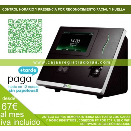 Control Accesos y Horario con Reconocimiento Facial ZKTECO