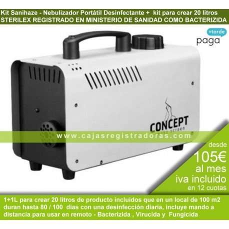 Sanihaze Nebulizador Desinfectante + 20 Litros Sterilex registrado en Ministerio Sanidad 