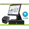Pack TPV POS 256 GB KT-100 Táctil 15,6 panoramico con Sysme TPV y Windows 10 + Cajon e impresora térmica