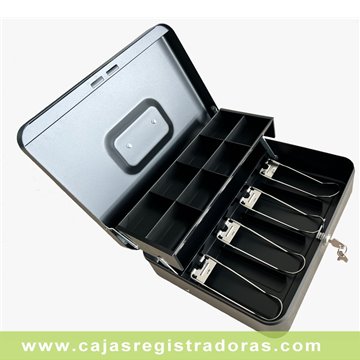 Cash Box CB-48 - Cajón Manual Retráctil y Portátil 4 Billeteros y 8 Monederos 