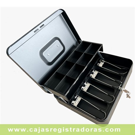 Cash Box CB-48 - Cajón Manual Retractíl y Portatíl 4 Billteros y 8 Monederos 