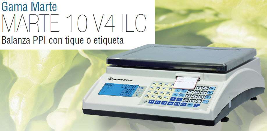 Balanza comercial Epelsa Marte 10 V4 ILC con impresora de tickets y etiquetas