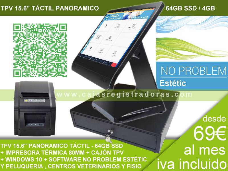 Pack TPV KT100 con Software No Problem Estétic y Peluqueria